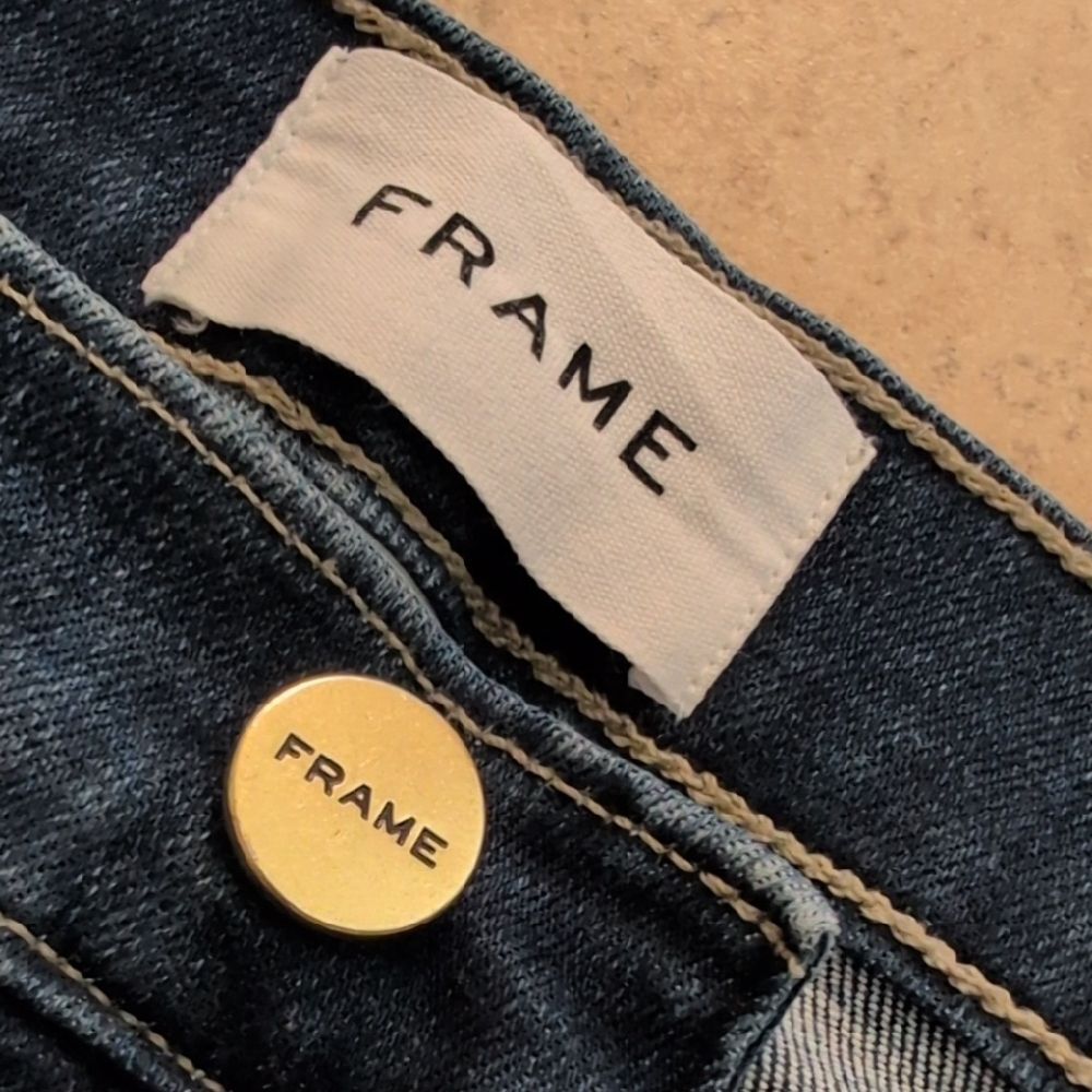 Frame Denim Organic Cotton Le Skinny de Jeanne Magwood Distressed Jeans -Size 28 - Picture 10 of 14